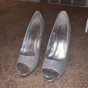 Silver glittery heels